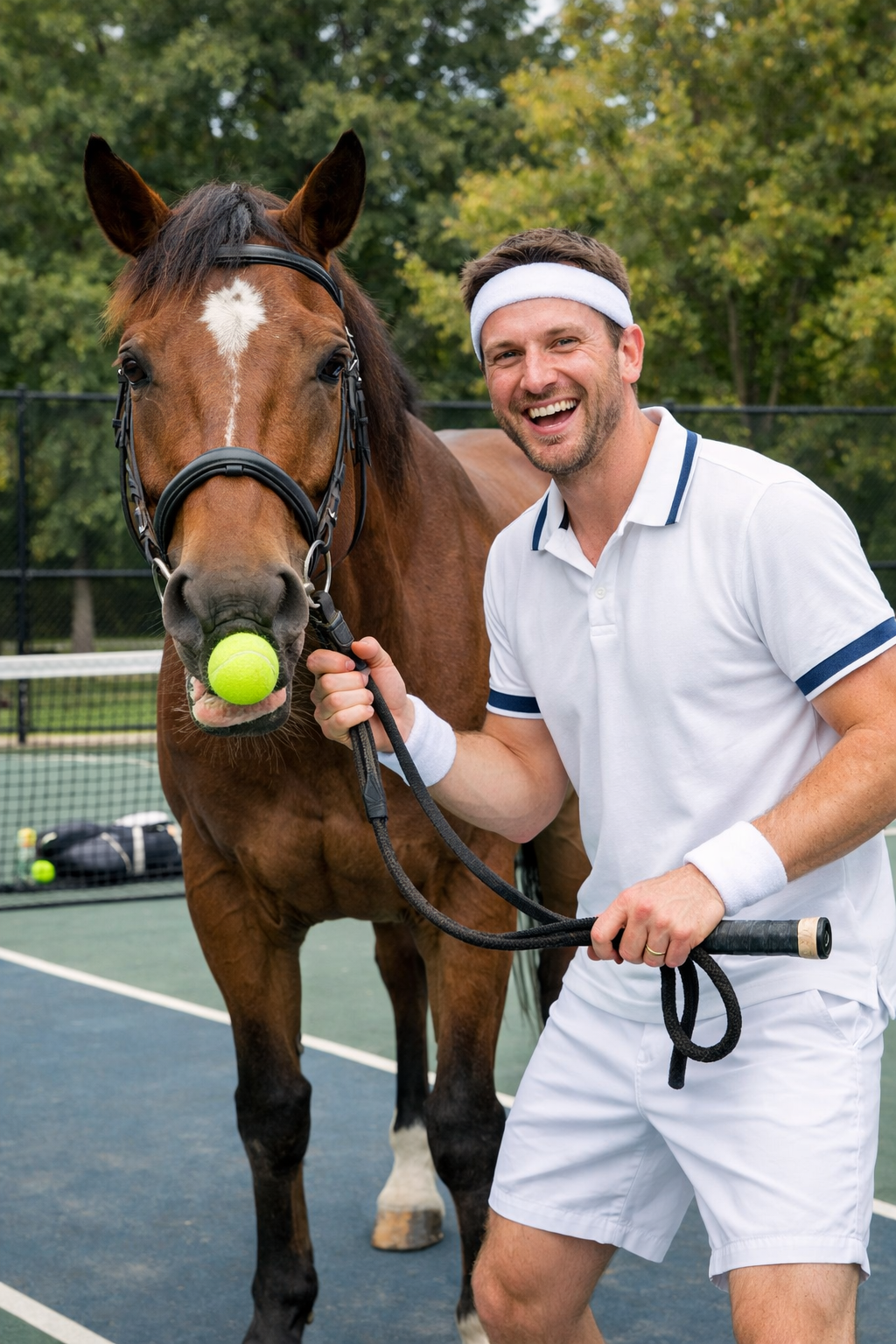 Funny tennis horse coming soon image